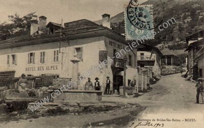 Carte postale ancienne Hôtel des Alpes — Bozel (Savoie)