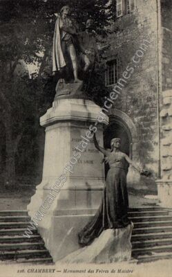 Carte postale ancienne Monument des Frères de Maistre — Chambéry (Savoie)
