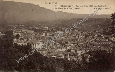 Carte postale ancienne Vue générale et le Mont du Chat — Chambéry (Savoie)