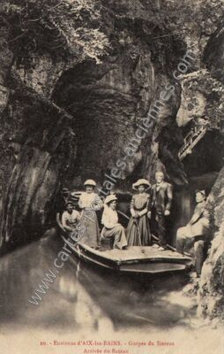 Carte postale ancienne Gorges du Sierroz — Grésy-sur-Aix (Savoie)