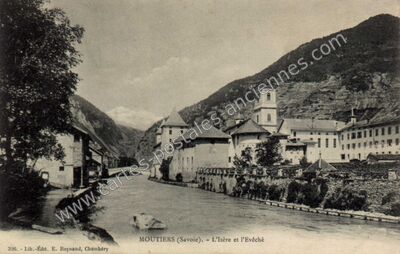 Carte postale ancienne L'Isère et l'Evêché — Moûtiers (Savoie)
