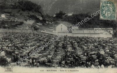 Carte postale ancienne Foire du 12 Septembre — Moûtiers (Savoie)