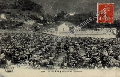Carte postale ancienne Foire du 12 Septembre — Moûtiers (Savoie)