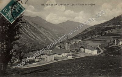 Carte postale ancienne St-MARTIN de-BELLEVILLE et Vallée de St-Jean — Saint-Martin-de-Belleville (Savoie)