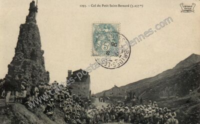 Carte postale ancienne Col du Petit St Bernard — Séez (Savoie)