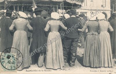 Carte postale ancienne Coiffes de la Sarthe — Non Localisée (Sarthe)