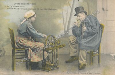 Carte postale ancienne Costumes arthois — Non Localisée (Sarthe)