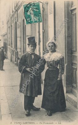Carte postale ancienne Types Sartois — Non Localisée (Sarthe)
