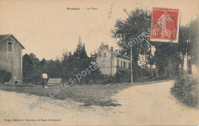 Carte postale ancienne La Gare — Arnage (Sarthe)