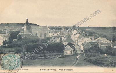 Carte postale ancienne Vue Générale — Ballon (Sarthe)
