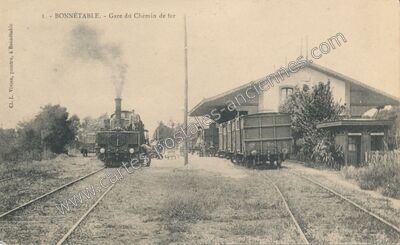 Carte postale ancienne Gare du Chemin de fer — Bonnétable (Sarthe)