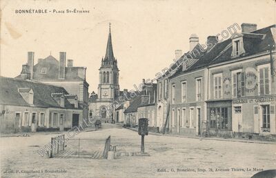 Carte postale ancienne Place St-Étienne — Bonnétable (Sarthe)