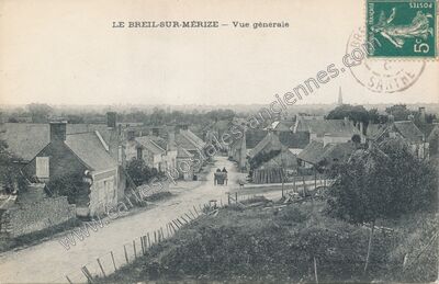Carte postale ancienne Vue générale — Le Breil-sur-Mérize (Sarthe)