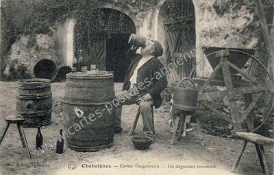 Carte postale ancienne Cavier Vaugermain. — Un dégusteur renommé — Chahaignes (Sarthe)