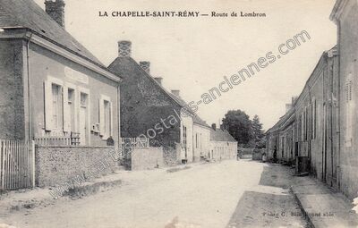 Carte postale ancienne Route de Lombron — La Chapelle-Saint-Rémy (Sarthe)