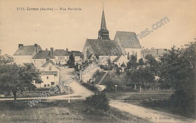 Carte postale ancienne Vue Partielle — Cormes (Sarthe)