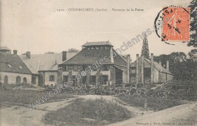 Carte postale ancienne Verreries de la Pierre — Coudrecieux (Sarthe)