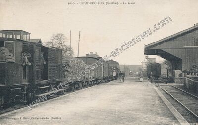 Carte postale ancienne La Gare — Coudrecieux (Sarthe)