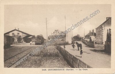 Carte postale ancienne La Gare — Coudrecieux (Sarthe)