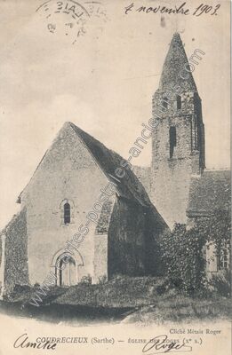 Carte postale ancienne Église des Loges — Coudrecieux (Sarthe)