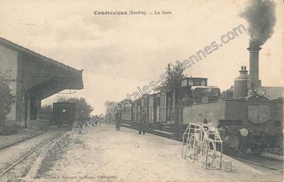 Carte postale ancienne La Gare — Coudrecieux (Sarthe)