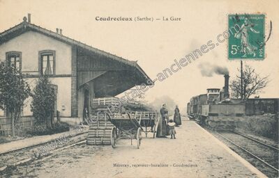Carte postale ancienne La Gare — Coudrecieux (Sarthe)