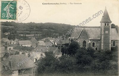Carte postale ancienne Vue Générale — Courdemanche (Sarthe)