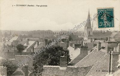 Carte postale ancienne Vue générale — Écommoy (Sarthe)