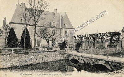 Carte postale ancienne Le Château de Bezonnais, la Façade — Écommoy (Sarthe)
