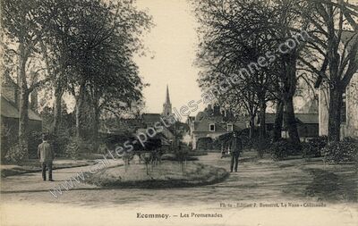 Carte postale ancienne Les Promenades — Écommoy (Sarthe)
