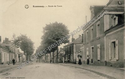 Carte postale ancienne Route de Tours — Écommoy (Sarthe)