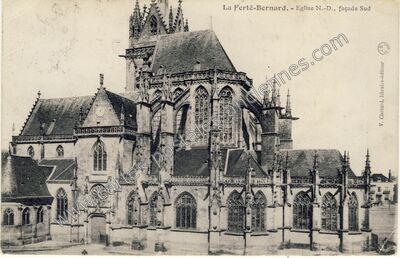 Carte postale ancienne Eglise N.-D., façade Sud — La Ferté-Bernard (Sarthe)
