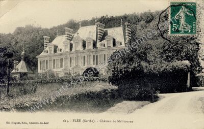 Carte postale ancienne Château de Malitourne — Flée (Sarthe)