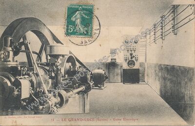 Carte postale ancienne Usine Électrique — Le Grand-Lucé (Sarthe)