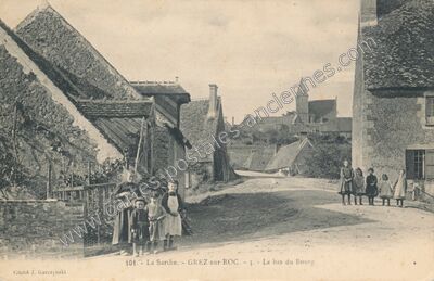 Carte postale ancienne La Sarthe. - Le bas du Bourg — Gréez-sur-Roc (Sarthe)