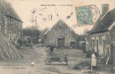 Carte postale ancienne Le Bas-Bourg — Gréez-sur-Roc (Sarthe)