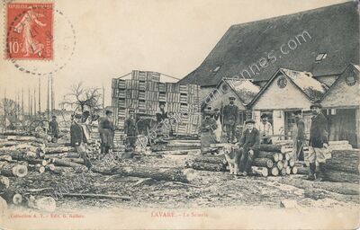 Carte postale ancienne La Scierie — Lavaré (Sarthe)