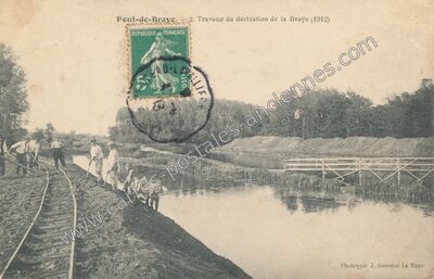 Carte postale ancienne Pont de Braye — Lavenay (Sarthe)