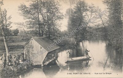 Carte postale ancienne Pont de Braye — Lavenay (Sarthe)