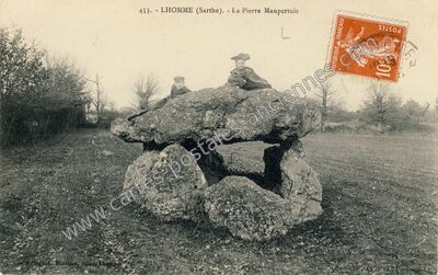 Carte postale ancienne La Pierre Maupertuis — Lhomme (Sarthe)
