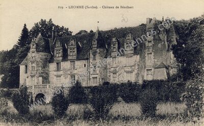 Carte postale ancienne Château de Bénéhart — Lhomme (Sarthe)