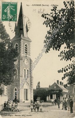 Carte postale ancienne L'Eglise — Lhomme (Sarthe)
