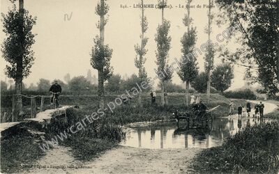 Carte postale ancienne Le Pont de Pierre — Lhomme (Sarthe)