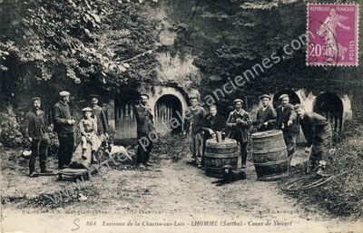 Carte postale ancienne Environs de la Chartre-sur-Loir - Caves de Salvert — Lhomme (Sarthe)