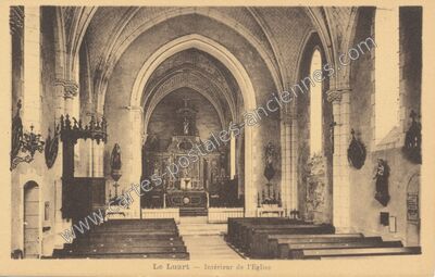 Carte postale ancienne Intérieur de l'Eglise — Le Luart (Sarthe)