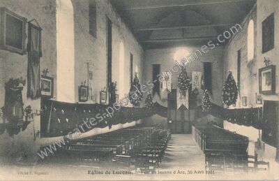Carte postale ancienne Eglise. Fête de Jeanne d Arc — Luceau (Sarthe)