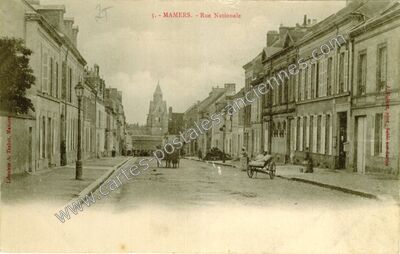 Carte postale ancienne Rue Nationale — Mamers (Sarthe)