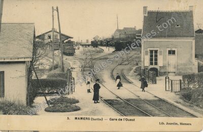 Carte postale ancienne Gare de l'Ouest — Mamers (Sarthe)