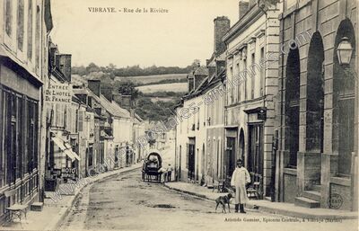 Carte postale ancienne Rue de la Rivière — Vibraye (Sarthe)