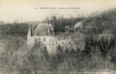 Carte postale ancienne Château de la Marcellière — Marçon (Sarthe)